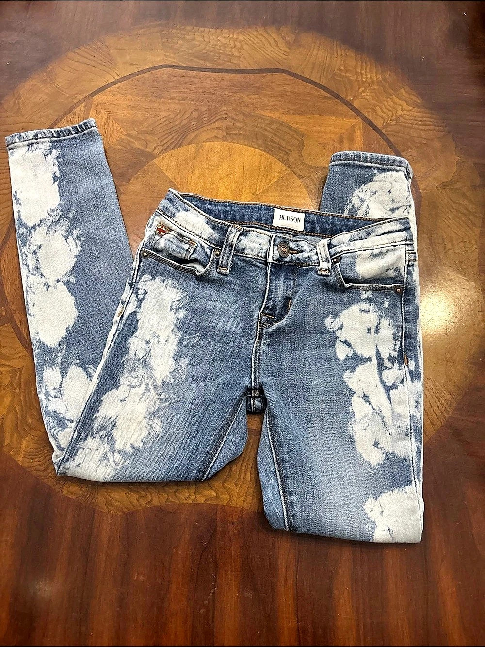 Hudson Distressed Skinny Jeans Blue Waist 6X